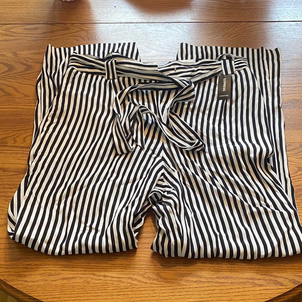 Express Monochrome Striped Trousers